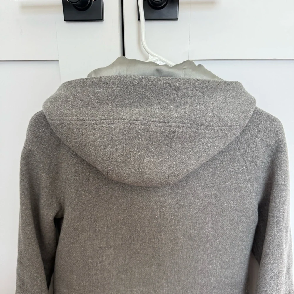 J. Crew Women's Gray Pea Coat with Hood - Picture 5 of 9